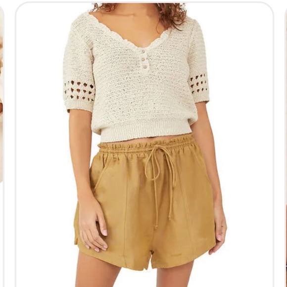 FREE PEOPLE MIRELLA BAGGY SHORTS MEDIUM - Picture 2 of 6